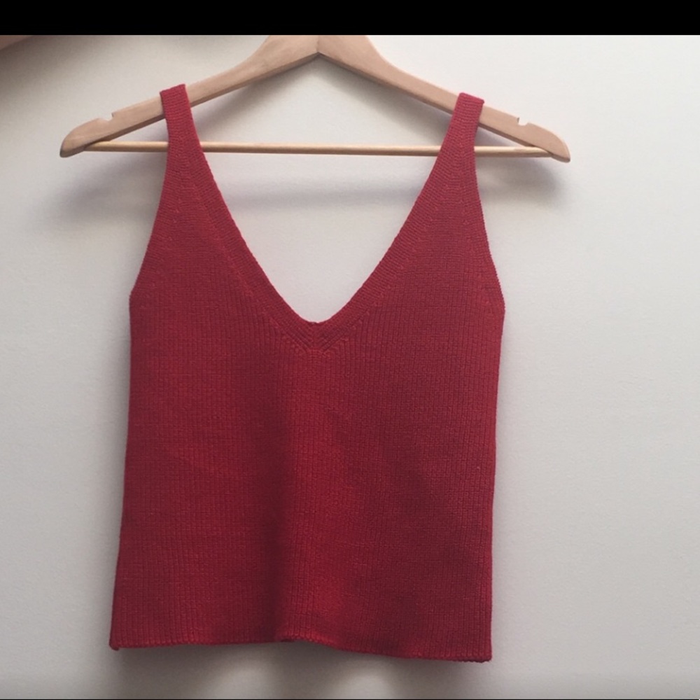 Brandy Melville Red Danielle edel Knit Tank Top